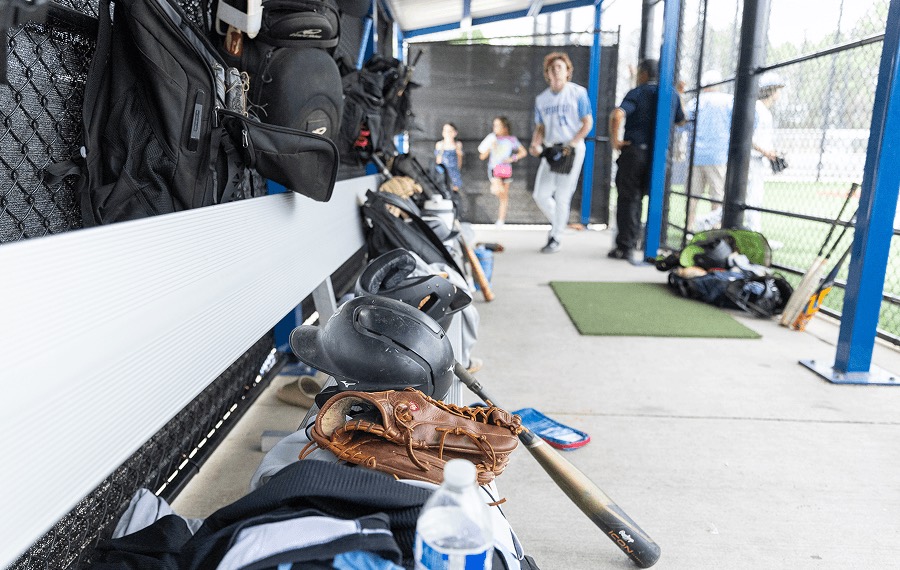 Catcher in the dugout