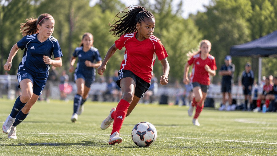 Girls soccer match