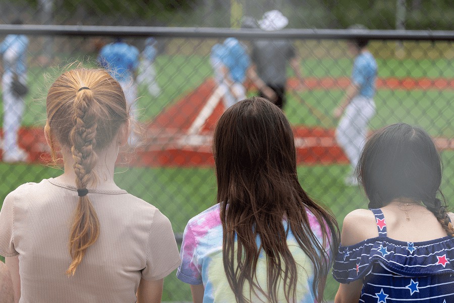 Young fans watching from the stands